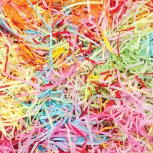 Paper Grass For Crafts Project Gift Packing, Packing Of Gifts For Marriage, Christmas, Baby Shower & Any Other Occasion Or Party Mix Color 500gm