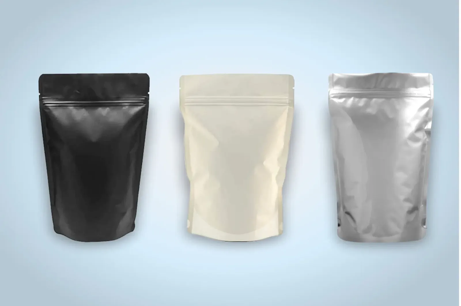 Laminated Matt Finish Unprinted Stand-up Pouch With Zip-lock