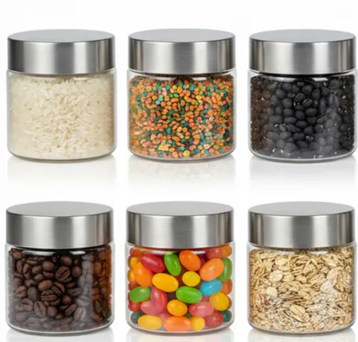 Plus Round Jars With Steel Caps - Set Of 6 - 200 Ml