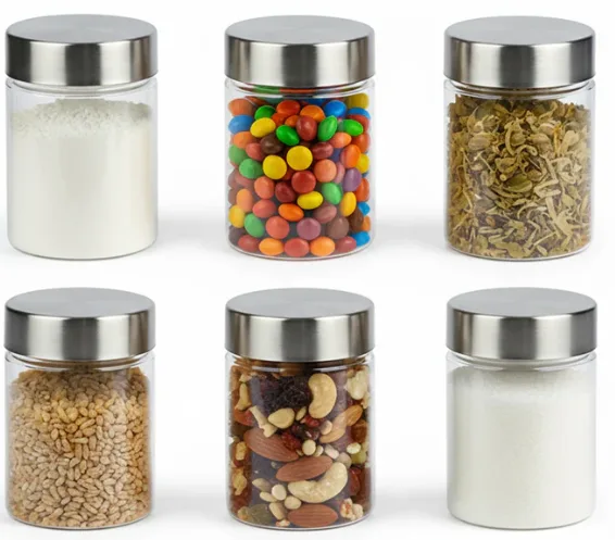 Plus Round Jars With Steel Caps - Set Of 6