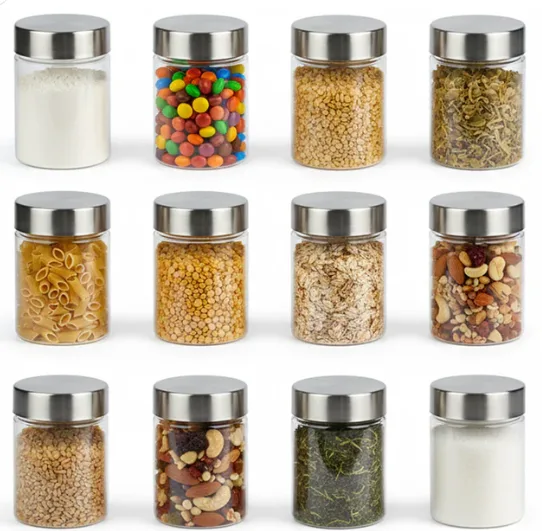 Plus Round Jars With Steel Caps - Set Of 12 - 300 Ml