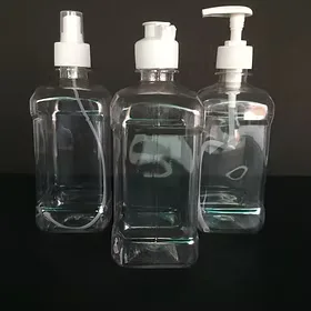 Empty Square Shape Sanitizer Plastic Bottle